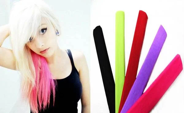 pintar cabelo com papel crepom