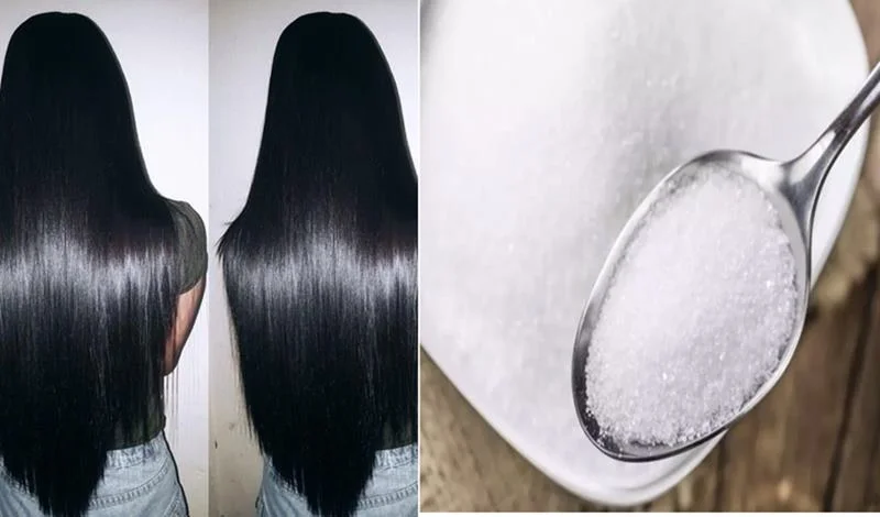 açúcar no cabelo