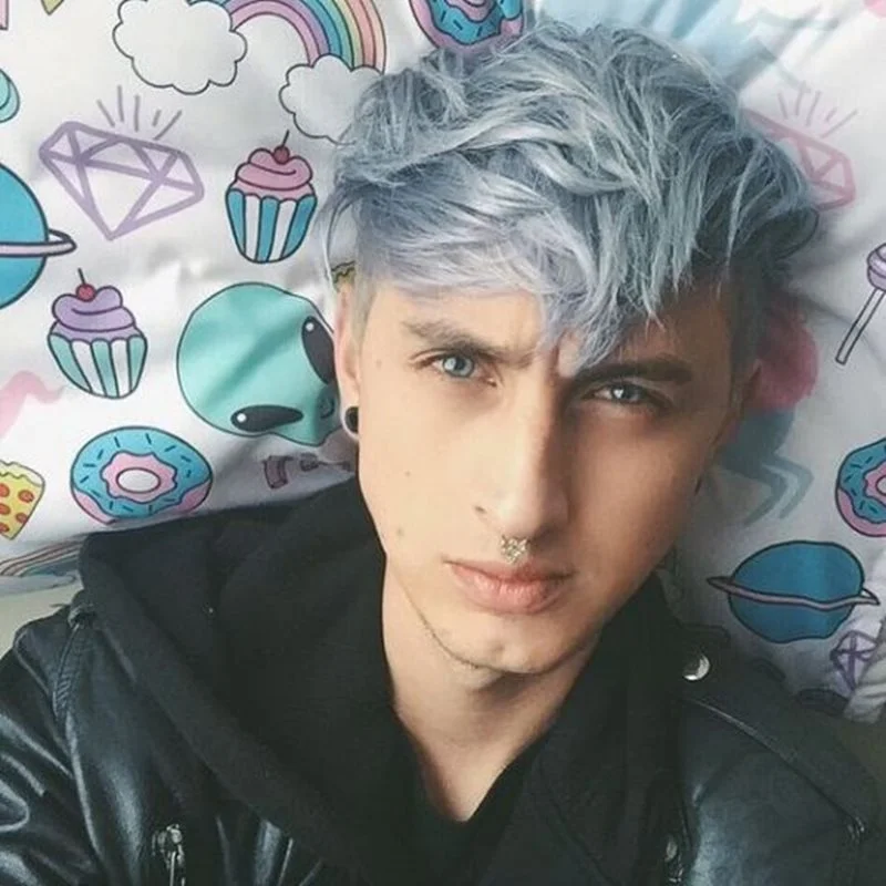 Cabelo azul masculino 10