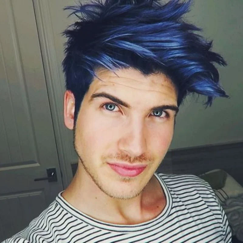 Cabelo azul masculino 2