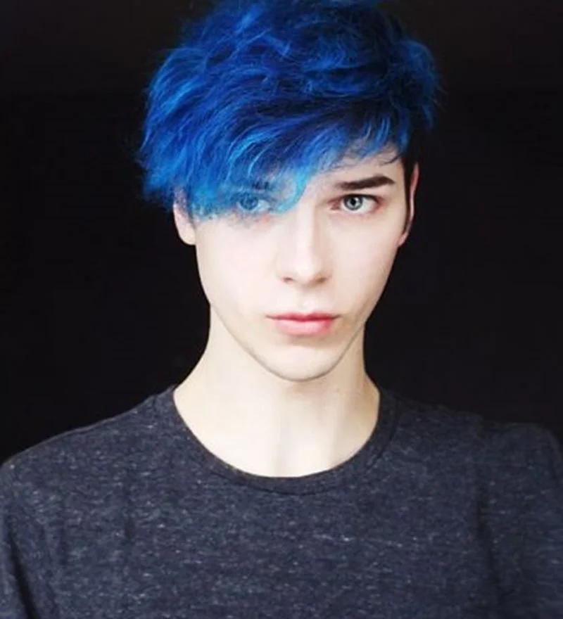 Cabelo azul masculino 4