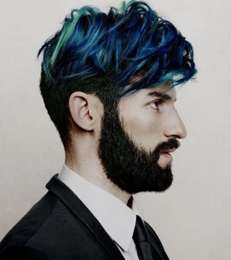 Cabelo azul masculino 5