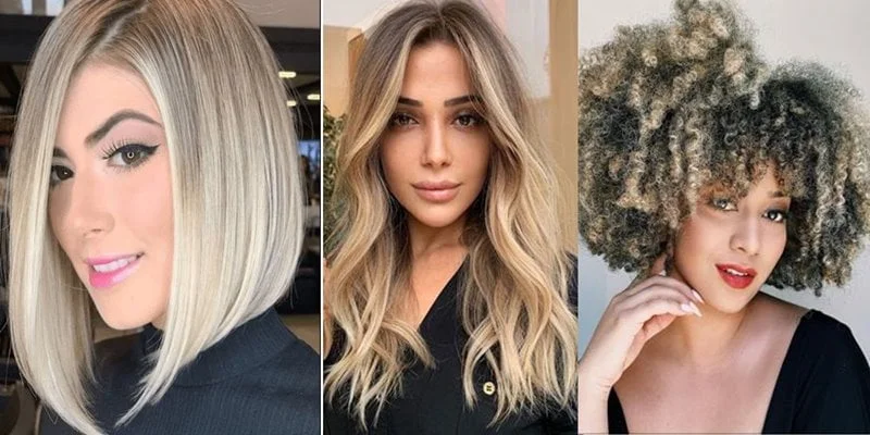 Corte de cabelo médio em cabelos loiros Corte de cabelo médio em cabelos loiros
