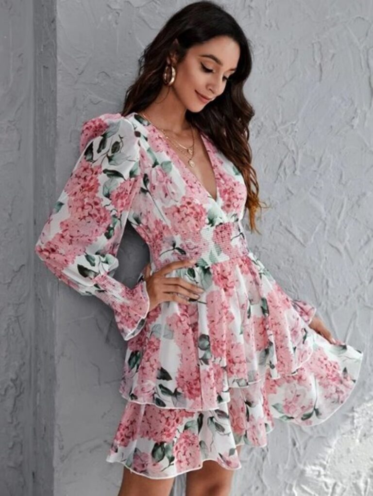 Vestido rodado acinturado