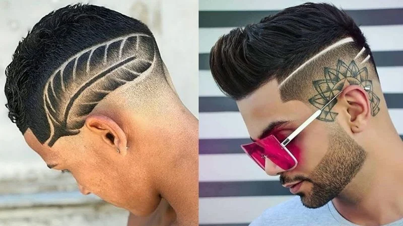 Listra no cabelo masculino: Dicas e fotos Corte com listras diagonal